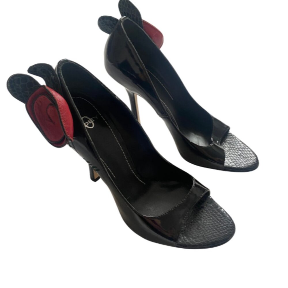 Joey O 90s 3-D rose flower d'orsay pumps size 7.5